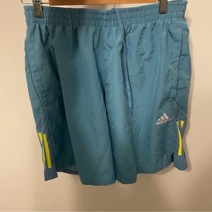 Adidas Men Running Shorts - Blue and Yellow - Size M